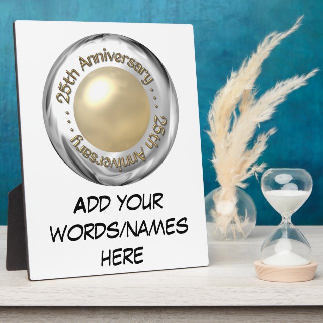 Plaque Photo 25e anniversaire ("Argent" et "Perle" "3D") (Côté)