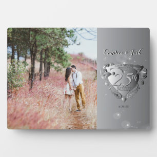 Plaque Photo 25e anniversaire du Mariage Photo personnalisée Co