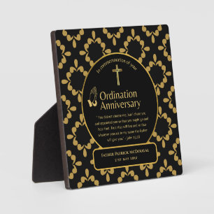 Plaque Photo 25e Anniversaire du prêtre pasteur Ordination cade