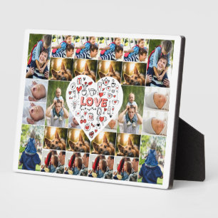Plaque Photo 28 Photo Collage Cadre avec Love Hear Centerpiece