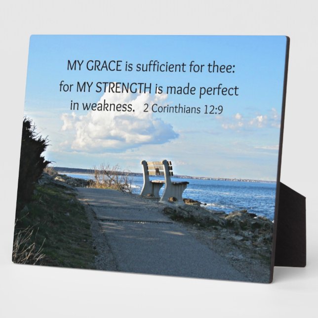 Plaque Photo 2 Corinthians 12:9 My Grace is sufficient ... (Côté)