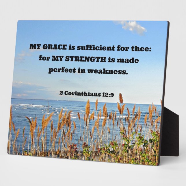 Plaque Photo 2 Corinthians 12:9 My Grace is sufficient ... (Côté)