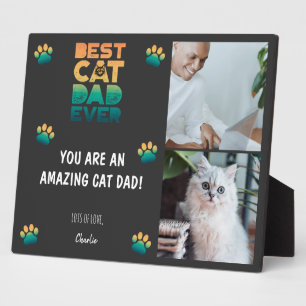 Plaque Photo 2 Photo Sunset Fête des pères Meilleur Chat Papa J