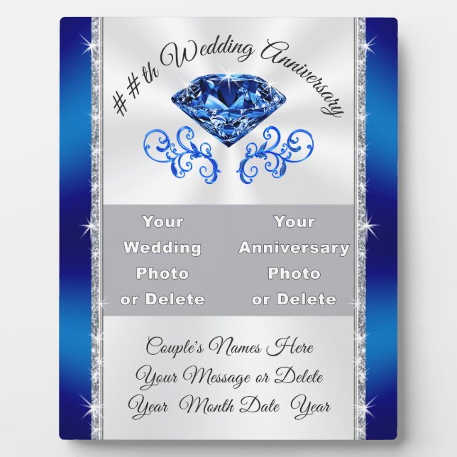 Plaque Photo 2 PHOTOS 65th or 45th Wedding Anniversary Toxits (Devant)