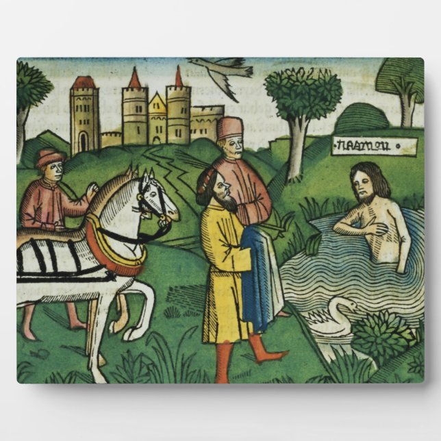 Plaque Photo 2 Rois 5 14 Le nettoyage de Naaman, du 'Nu (Devant)