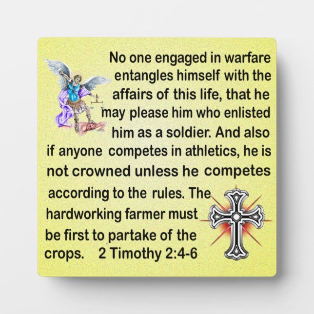 Plaque Photo 2 Timothée 2:4-6 (Devant)