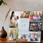 Plaque Photo 30e anniversaire 7 Photo Collage Deux tons Dusty B<br><div class="desc">Dites Joyeux 30e anniversaire avec une plaque photo personnalisée. Le modèle photo est mis en place pour vous d'ajouter 7 de vos photos préférées qui sont affichées dans un collage photo autour de la salutation d'anniversaire. Le texte se lit simplement "Joyeux 30ème anniversaire" dans la typographie décontractée. "30ème" est en...</div>