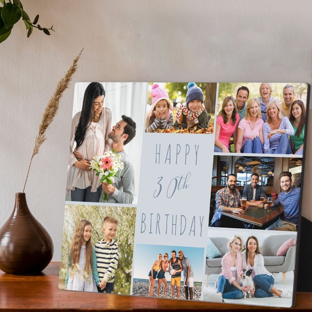 Plaque Photo 30e anniversaire 7 Photo Collage Deux tons Dusty B (Créateur téléchargé)