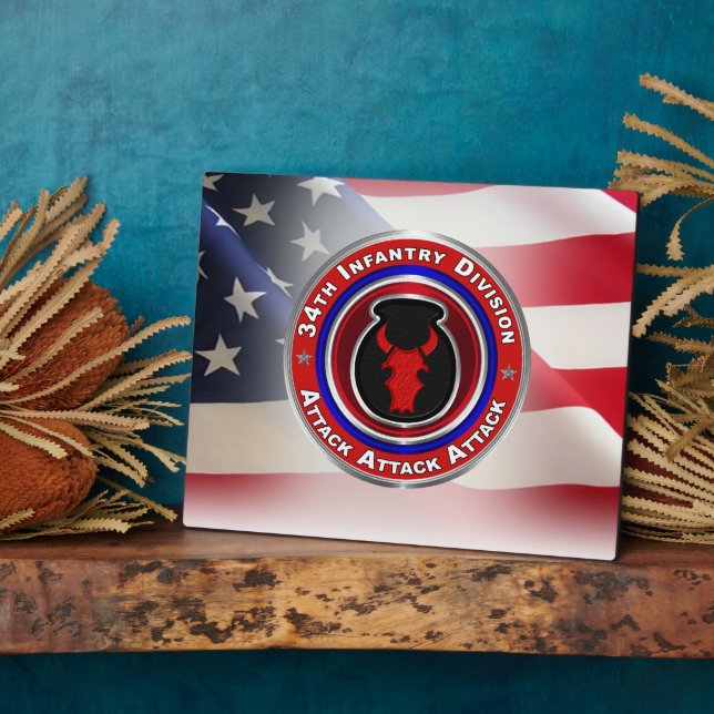 Plaque Photo 34e division d'infanterie (Côté)