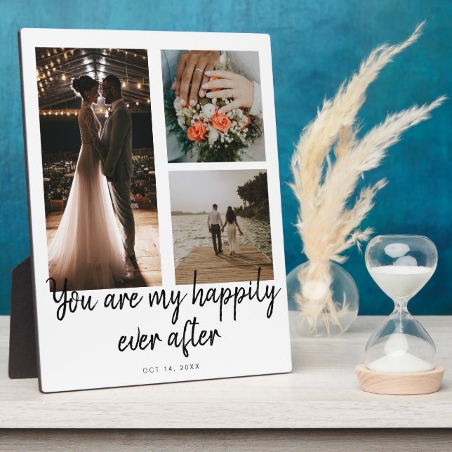 Plaque Photo 3 Photo 1er anniversaire du Mariage Citation de co (Côté)