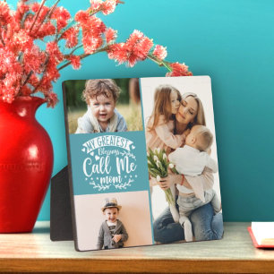 Plaque Photo 3 photo famille collage maman gardien mère jour