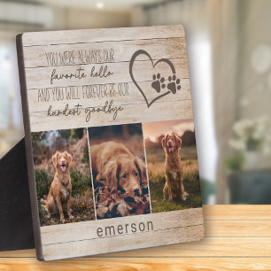 Plaque Photo 3 Photo Rustique Perte d'Animal de Compagnie