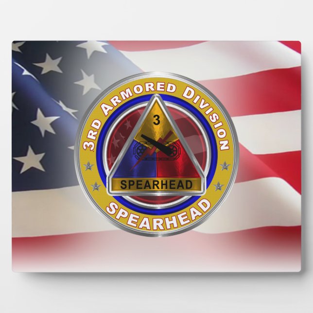 Plaque Photo 3e division blindée "Spearhead" (Devant)