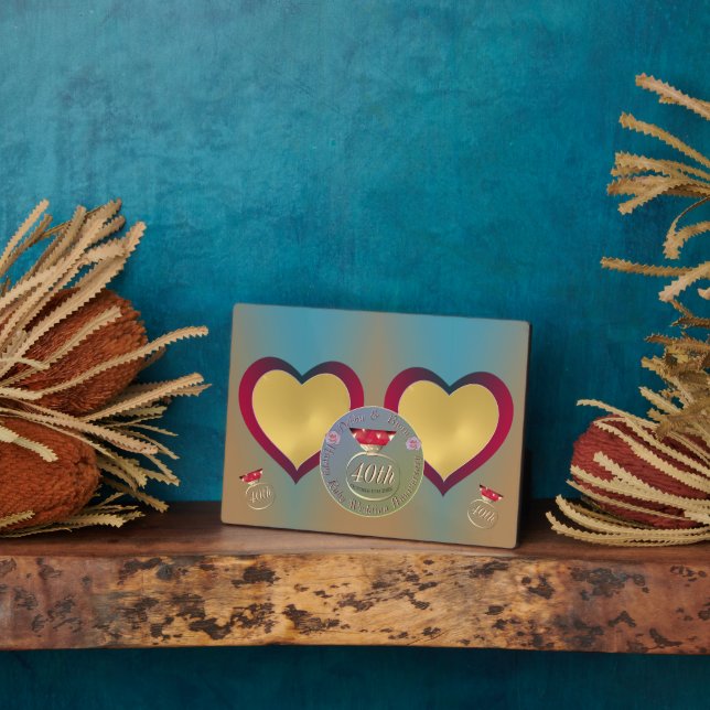 Plaque Photo 40e anniversaire de mariage en rubis – 2 photos de (Côté)