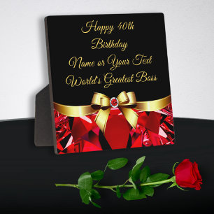 Plaque Photo 40e cadeau d'anniversaire pour patron, collègue, e