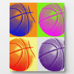 Plaque Photo 4 couleurs Pop Art Basketball