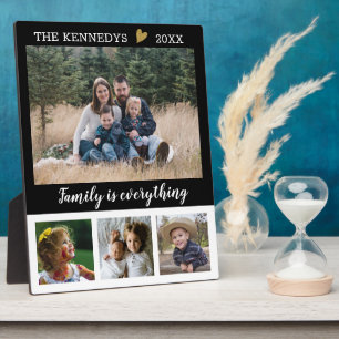 Plaque Photo 4 Photo Collage Nom De Famille Citation Noir Et Bl