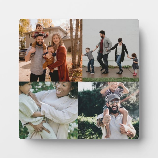 Plaque Photo 4 Photo Collage personnalisé personnalisé (Devant)
