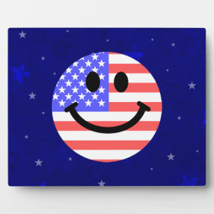 Plaque Photo 4th of July American Flag face