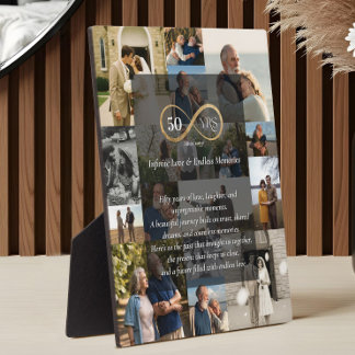 Plaque Photo 50 Ans Infinity Photo Collage Anniversaire Cadeau