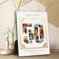 50e anniversaire du Mariage Collage photo en or bl