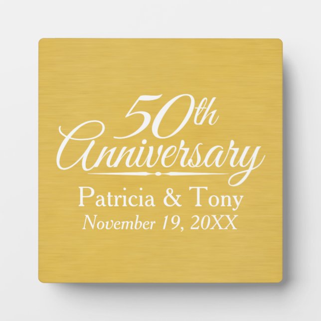 Plaque Photo 50e anniversaire du Mariage Golden personnalisé (Devant)