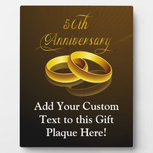 Plaque Photo 50e anniversaire Script Gold