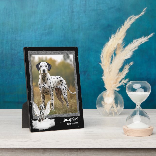 Plaque Photo 5x7 Photo de deuil de l'animal de compagnie dalmat (Côté)