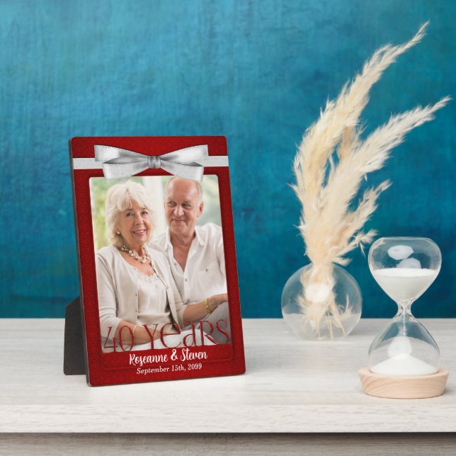 Plaque Photo 5x7 Ruby 40e anniversaire de Mariage Photo (Côté)