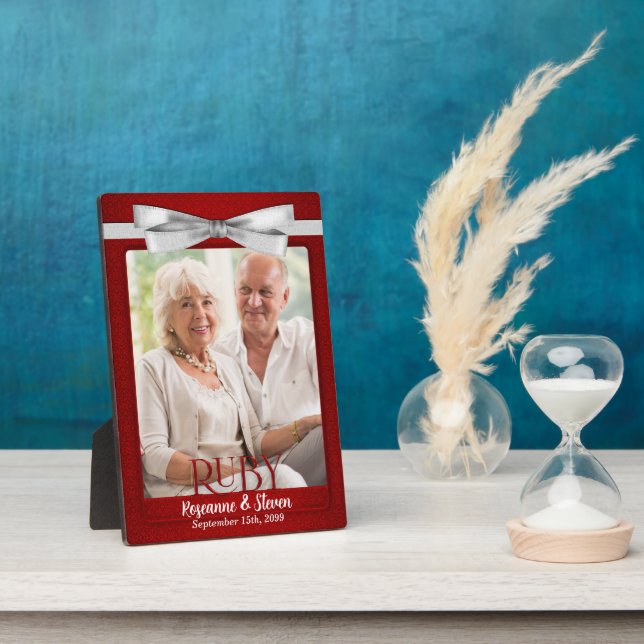 Plaque Photo 5x7 Ruby 40e anniversaire de Mariage Photo (Côté)