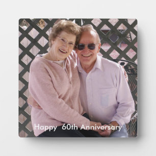 Plaque Photo 60e anniversaire de mariage photo personnalisée
