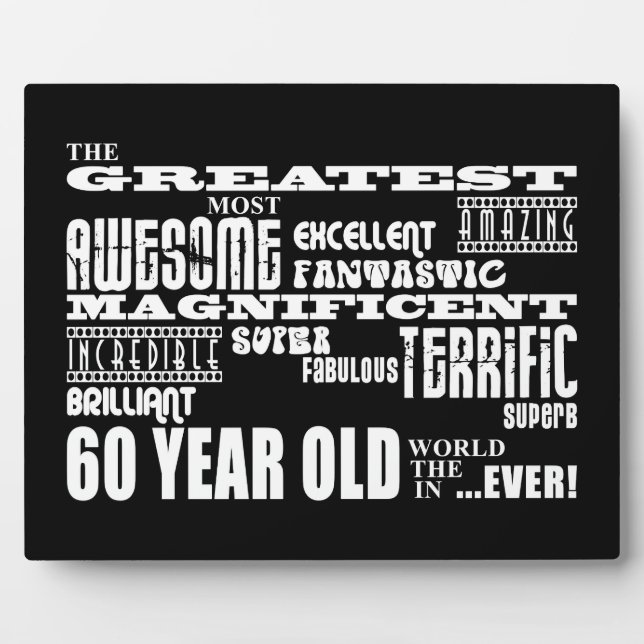 Plaque Photo 60e fête d'anniversaire Plus grand 60e année (Devant)