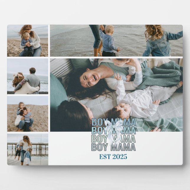 Plaque Photo 6 Boy Mama Custom Photo Collage (Devant)