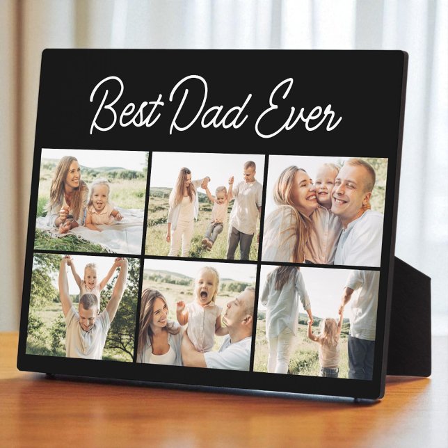Plaque Photo 6 Photo Collage Best Dad Ever Custom Modern (Créateur téléchargé)