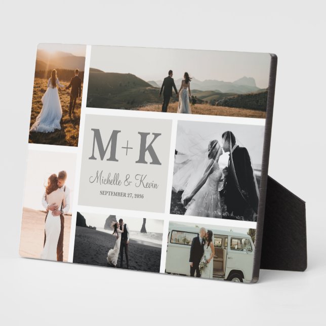 Plaque Photo 6 Photo Collage de mariage Cadeau pour jeunes mari (Côté)