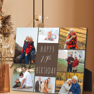 Plaque Photo 70e anniversaire 7 montage photo marron chaud