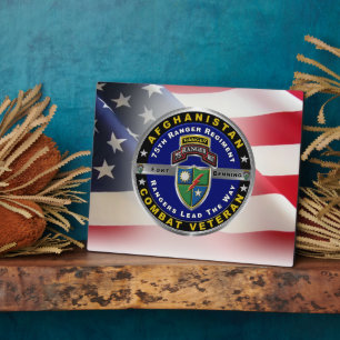 Plaque Photo 75e Régiment de Rangers Afghanistan Vétéran