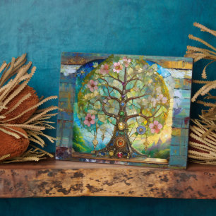 Plaque Photo 7 Chakra Fleurissant Arbre De Vie