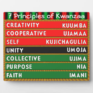 Plaque Photo 7 Principes de Kwanzaa