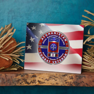 Plaque Photo 82e division aérienne Vétéran afghan