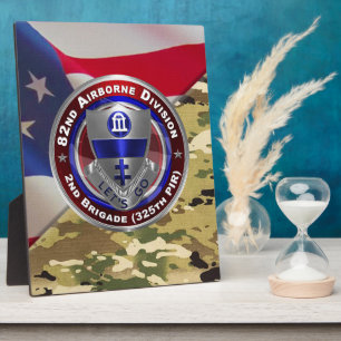 Plaque Photo 82e division aéroportée 2e brigade