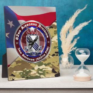 Plaque Photo 82e division aéroportée 3e brigade