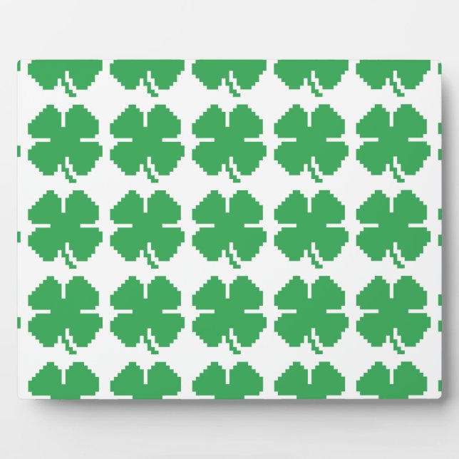 Plaque Photo 8 bits Pixel Lucky Four Leaf Clocher (Devant)