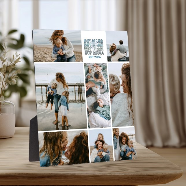 Plaque Photo 8 Boy Mama Custom Photo Collage (Créateur téléchargé)