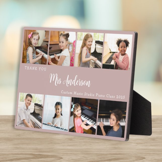Plaque Photo 8 Photo Collage Music Teacher Appreciation Gift (Créateur téléchargé)