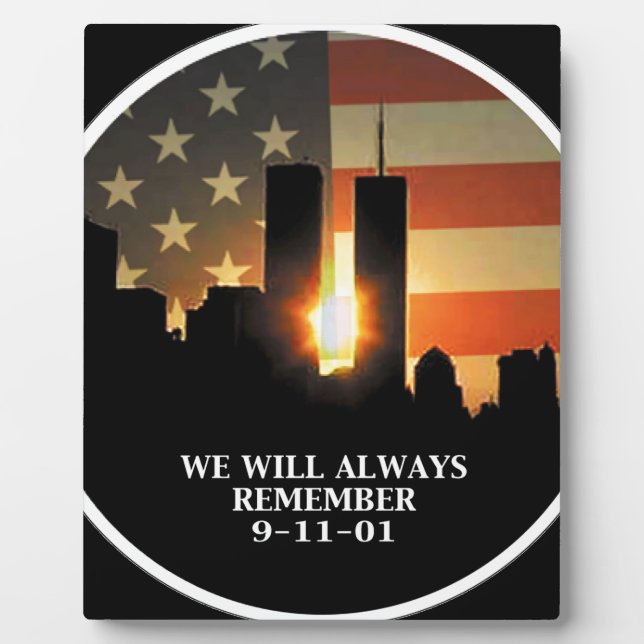 Plaque Photo 9-11 souvenez-vous - Nous n'oublierons jamais (Devant)