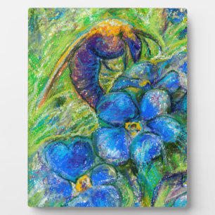 Plaque Photo A Bee & Forget-me-not Flowers