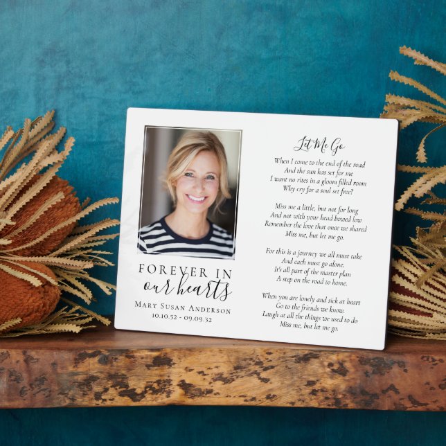 Plaque Photo À jamais dans nos cœurs Photo Prière funéraire (Côté)