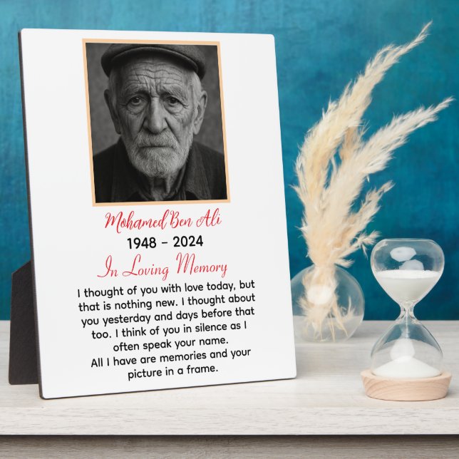 Plaque Photo À la mémoire de Grand-Père (Côté)