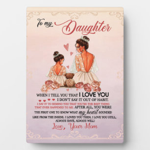 Plaque Photo À Ma Fille Cadeau, Fille Et Maman, Lettre D'Amour